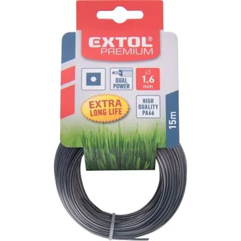 Žací struna do sekačky s jádrem, čtvercový profil, 1,6mm, 15m, EXTOL