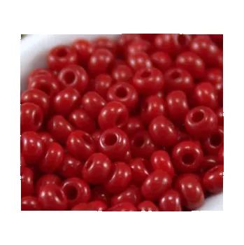 Dětské navlékací korálky Rokajl PRECIOSA červená tmavá> (10/0) Ø2,3mm (sáček 20g)