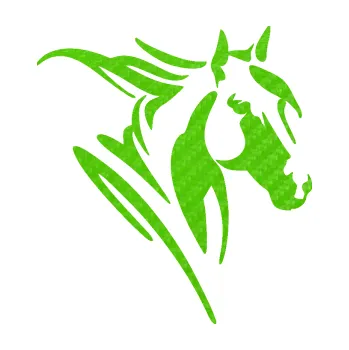 Samolepící dekorace SAMOLEPKA Kůň 097 pravá (58 - 3D karbon zelený kawasaki) NA AUTO, NÁLEPKA, FÓLIE, POLEP, TUNING, VLASTNÍ TEXT, TISK, AUTOSAMOLEPKY.cz, POLEPY, OBRÁZEK, LOGO, SAMOLEPKY