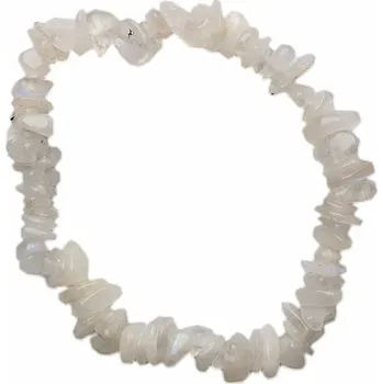 Náramek Nefertitis Měsíční kámen náramek sekaný extra AA kvalita obvod cca 16 až 22 cm Stříbrná