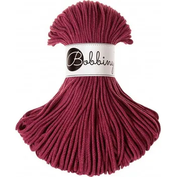 Příze Bobbiny šňůry junior 3 mm Vínově červená (Wine red)