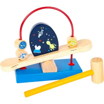 Dřevěná hračka Small Foot Montessori dřevěná hra s kladívkem Space