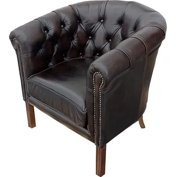 Kožené křeslo TUB, zelená