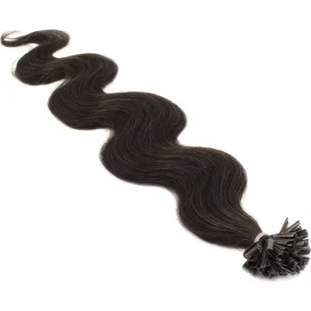 Příčesek 60cm vlasy pro metodu keratin 0,7g/pr. vlnité – přírodní černá