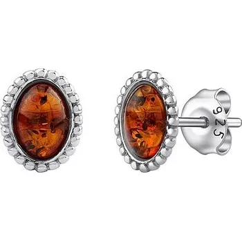 Náušnice Stříbrné náušnice Leah s pravým jantarem AAJ728EAR1CG