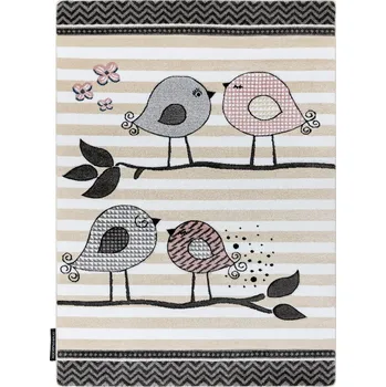 Koberec Dětský kusový koberec Petit Birds cream, 160x220, šedá, dětský pokoj, Dywany Łuszczów - 1 rok na vrácení + DOPRAVA ZDARMA k Vám i zpět