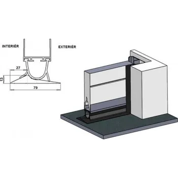 Hörmann - Práh proti přívalovému dešti, set do 3000 mm/ sada obsahuje práh, lepidlo, spojovací materiál Barva: černá,