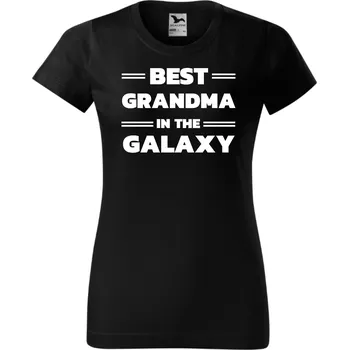 Dámské tričko - Best grandma in the galaxy Barva: Černá, Velikost: 2XL