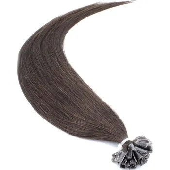 Příčesek 50cm vlasy evropského typu pro metodu keratin 0,5g/pr. – tmavě hnědá