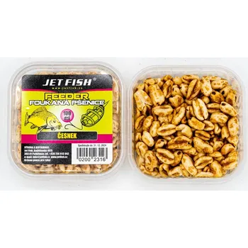 Návnadová surovina JetFish JET FISH 100ml foukaná pšenice : ČESNEK