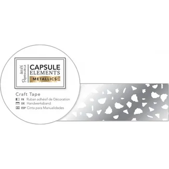 Lepicí páska D.A. Washi páska bílo stříbrná Elements Mettalics