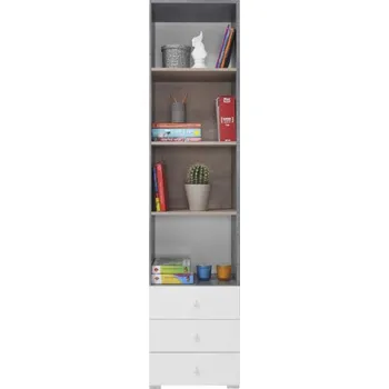 Dětská skříň Meblar Skříň Sigma SI7 Barva: - beton + bílý lux + dub