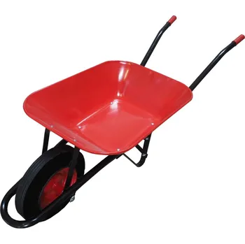 Kolečko TOPTRADE kolečko stavební, červenočerné, tažená korba, kolo polyuretan, 60l 105631