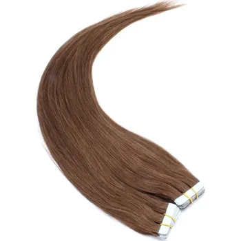 Příčesek 40cm Tape hair / pu extension / Tape IN lidské vlasy remy – středně hnědá