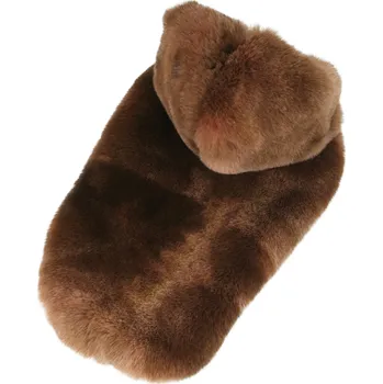 Obleček pro psa Bunda Fox s kapucí - hnědý melír XL