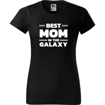 Dámské tričko - Best mom in the galaxy Barva: Růžová, Velikost: M