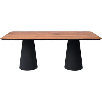 Jídelní stůl Hnědý dubový jídelní stůl Marco Barotti 180 x 90 cm s matnou černou podnoží