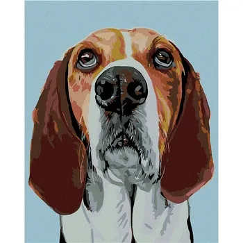 Malování podle čísel - Bígl, 40x50 cm, bez rámu a bez vypnutí plátna