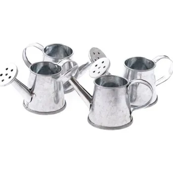 Konvička 4cm, 4ks plechová, stříbrná