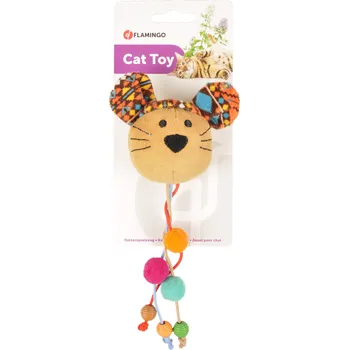 Hračka pro kočku Hračka Flamingo myška s korálky
