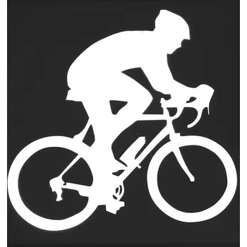 samolepka Samolepka (na auto, notebook) cyklista - bílá (7)