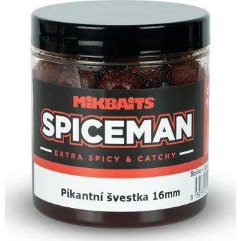 Boilies Mikbaits Spiceman Boilie v Dipu - Pikantní švestka - 16mm/250ml