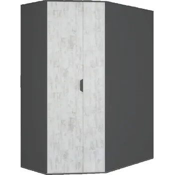 Nábytek Meblar Rohová šatní skříň Nano NA1 včetně osvětlení Barva: grafit + enigma