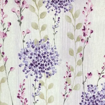 Dekorační látka P0552, lila květy, š.140