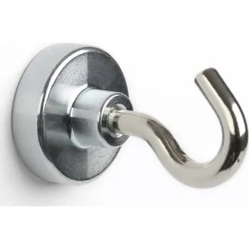 Walteco Neodymový magnet s hákem průměr 25mm, max. nosnost 30kg