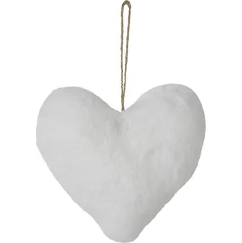 Vánoční ozdoba Závěsná dekorativní ozdoba bílé srdce - 15*6*15cm