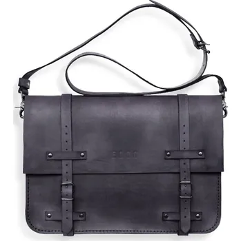 Eggo Frazer large velká kožená brašna přes rameno Šedá