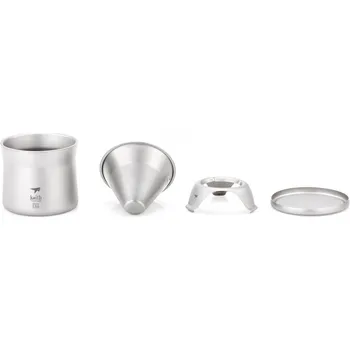 Kempingové nádobí Keith Titanium® Titanový set na kávu a čaj Keith®, Barva: Stříbrná