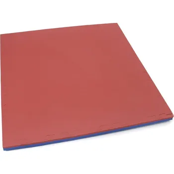 podložka na cvičení Červeno-modré oboustranné puzzle modulové tatami - délka 100 cm, šířka 100 cm, výška 4 cm