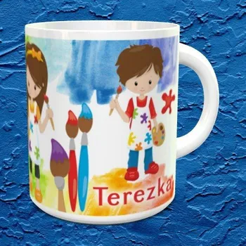 Hrnek se jménem Malíři - Zelená / Keramický 0,29 l