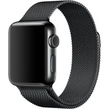 Řemínek na hodinky Kovový řemínek milánský tah pro Apple Watch Ultra 49mm / 46mm / 45mm / 44mm / 42mm - černý