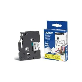 Kotouček do pokladny a tiskárny štítků Brother - TZe-221, bílá / černá (9mm, laminovaná) TZE221