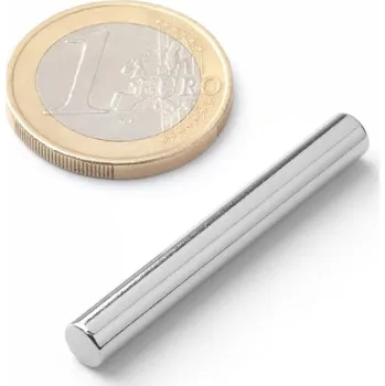 Dekorativní magnet SOLLAU Neodymový magnet válec D 5x40 mm, Neodym, N42, poniklovaný