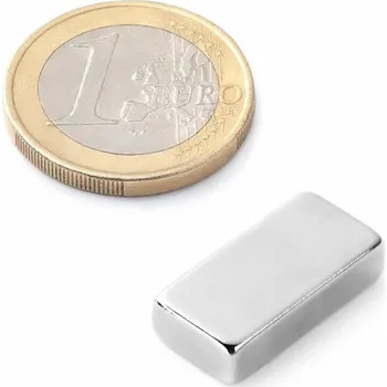 Dekorativní magnet SOLLAU Neodymový magnet hranol 10x5x20 mm, N42, poniklovaný