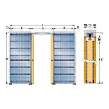 Stavební pouzdro ECLISSE stavební pouzdro dvoukřídlé 700+700mm do zdi