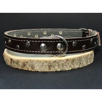 Obojek pro psa Palkar zdobený obojek z kůže hlazenice pro psy 60 cm x 24 mm hnědý (Palkar zdobený obojek z kůže hlazenice pro psy 60 cm x 24 mm hnědý)