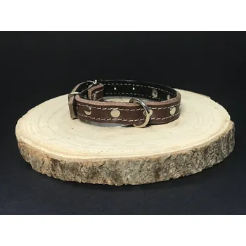 Obojek pro psa Palkar zdobený obojek z kůže hlazenice pro psy 30 cm x 14 mm hnědá (Palkar zdobený obojek z kůže hlazenice pro psy 30 cm x 14 mm hnědá)