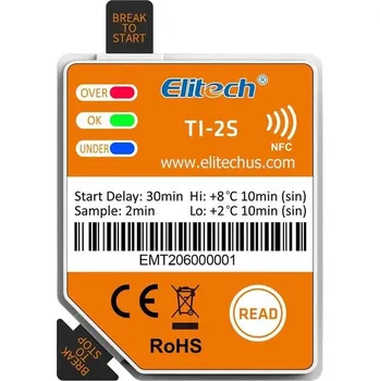 Jednorázový záznamník teploty s alarmy a vyčítáním pomocí NFC