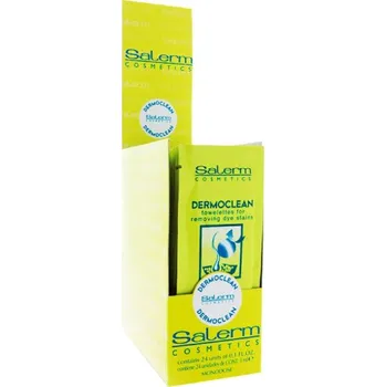 Odstraňovač barvy na vlasy Salerm Dermoclean vlhčené čisticí ubrousky na pokožku 24 x 3 ml