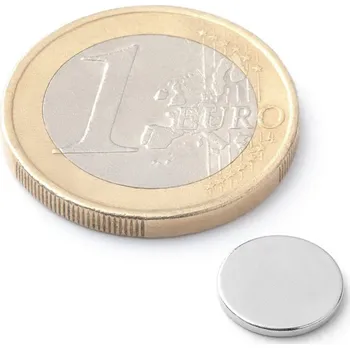 Dekorativní magnet SOLLAU Neodymový magnet válec D 10x1 mm, Neodym, N42, poniklovaný