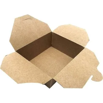 Jednorázové nádobí Menubox Kraft PE, nedělený, 15,1 x 12 x 6,5 cm, 1,3 l, 50 ks
