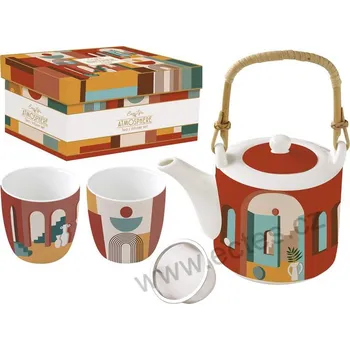 Konvice na čaj Easy Life ILLUSION konvice a kelímky zdi a schody *ATMOSPHERE* 600ml + 2x160ml