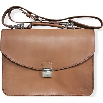 Pánská aktovka Eggo Morant pánská kožená aktovka přes rameno Světle hnědá