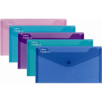 Obálka Desky DL, klopa + patentka, ELECTRA, sada - 5 barev