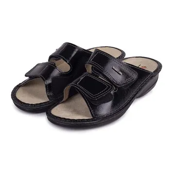 Dámské pantofle Vlnka Manufacture Kožené nazouváky Eva černé