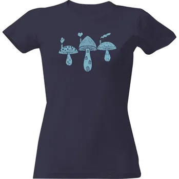Dámské tričko Tričko s potiskem Modré houby dámské